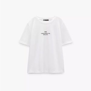 Zara Lower Manhattan SoHo White Baby Tee